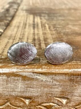 Sterling Silver Oval Textured Cuff Links Sterling T2 Vintage 10 Grams